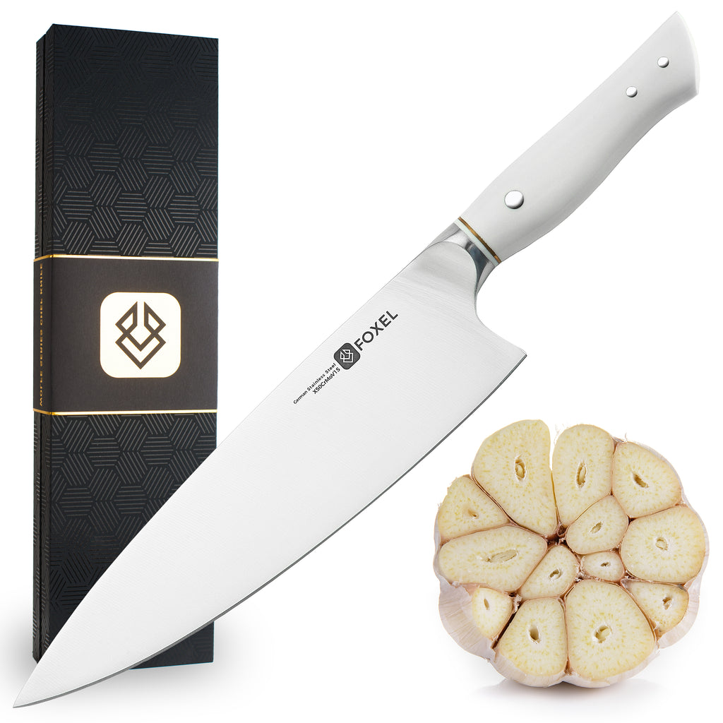 8 Inch Chef Knife w Gift Box, Black ABS